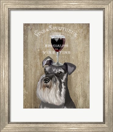 Framed Dog Au Vin, Schnauzer Print