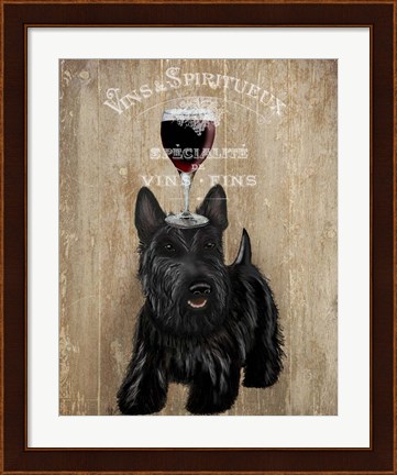 Framed Dog Au Vin, Scottish Terrier Print