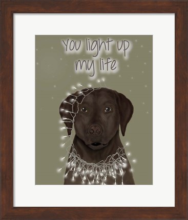 Framed Chocolate Labrador, You Light Up Print