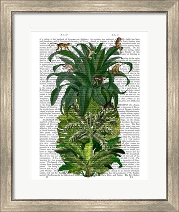 Framed Pineapple, Monkeys Print