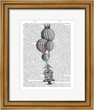 Framed Balloon and Bird Cage 1 Print