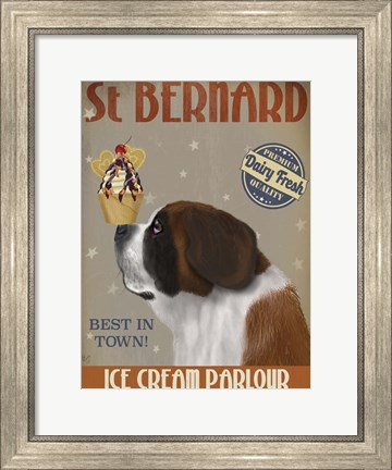 Framed St Bernard Ice Cream Print