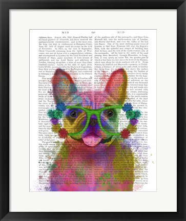 Framed Rainbow Splash French Bulldog, Portrait Print