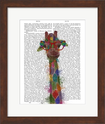 Framed Rainbow Splash Giraffe 3 Print