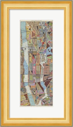 Framed Modern Map of New York III Print