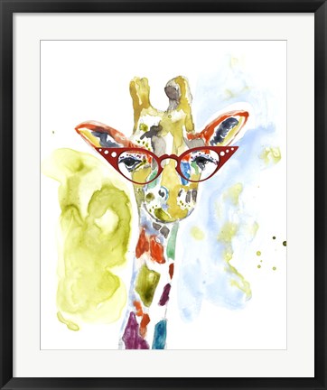 Framed Smarty-Pants Giraffe Print