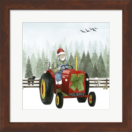 Framed Country Santa I Print