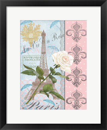 Framed La Vie en Rose I Print