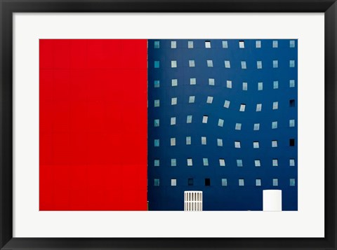 Framed Red White And Blue Print
