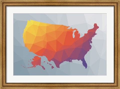 Framed Geo Map II Print