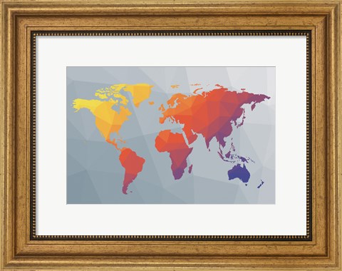 Framed Geo Map I Print