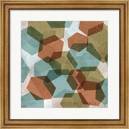 Framed Hexagons II Print
