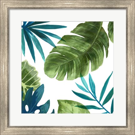 Framed Tropical Leaves II Print