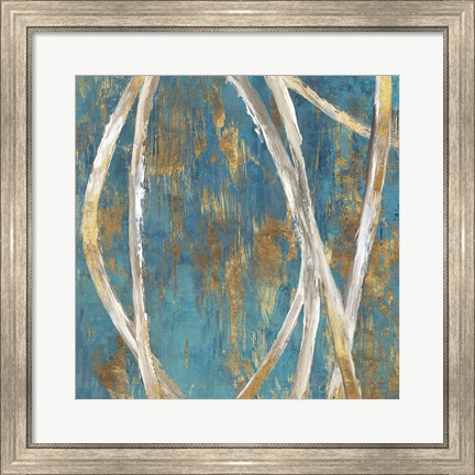 Framed Teal Abstract I Print