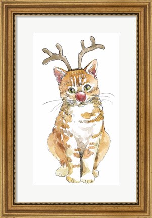 Framed Christmas Kitties III Print
