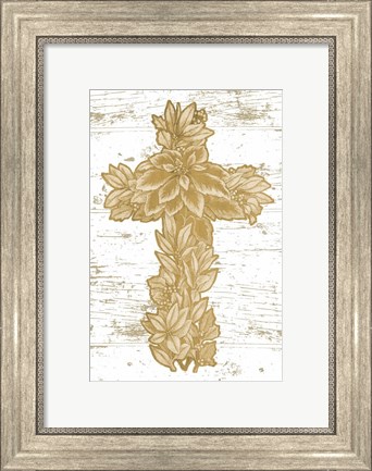 Framed Holiday Cross II Print