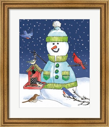 Framed Lodge Snowmen II Print