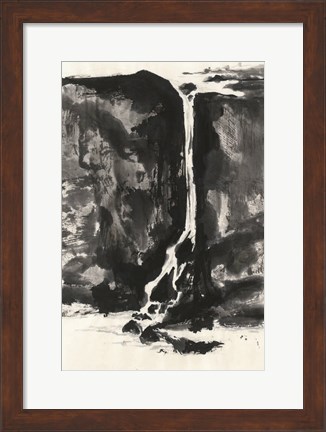 Framed Sumi Waterfall View II Print