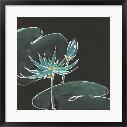 Framed Lily on Black IV Print