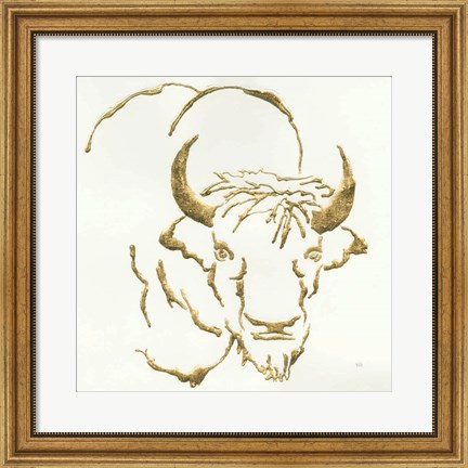 Framed Gilded Bison Print