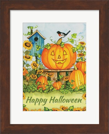 Framed Halloween Pumpkins Happy Halloween Print