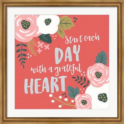 Framed Wildflower Daydreams VII Grateful Heart Print