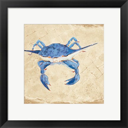 Framed Blue Crab VI Neutral Print