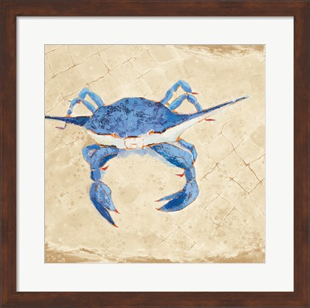 Framed Blue Crab VI Neutral Print