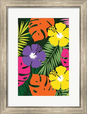 Framed Tropical Floral Print