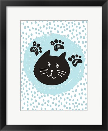Framed Geometric Cat Print