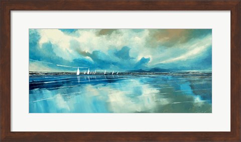 Framed Blue Sky and Boats IV Print