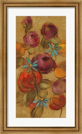 Framed Pressed Flowers II on Gold Print