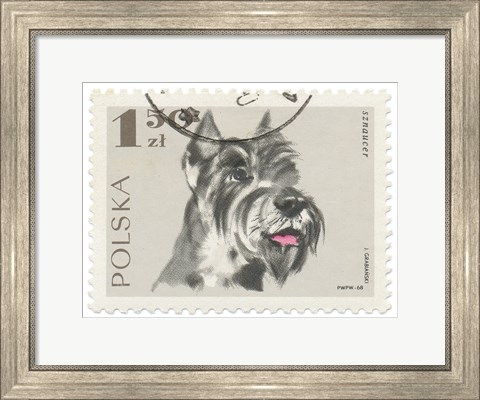 Framed Poland Stamp I on White Print