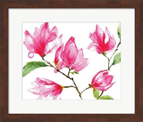 Framed Bright Magnolias Print