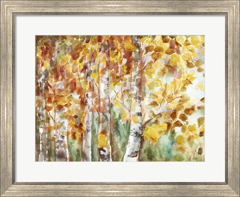 Framed Watercolor Fall Aspens Print