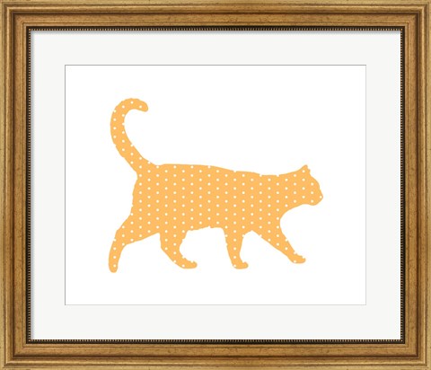 Framed Dot Pattern Cat - Orange Print