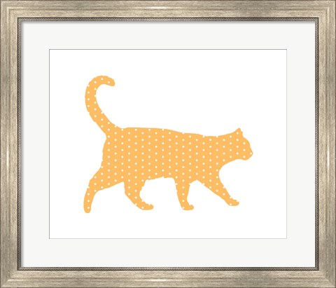 Framed Dot Pattern Cat - Orange Print