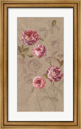 Framed Roses and Butterfly Print