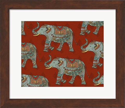 Framed Elephant Caravan Pattern M Print