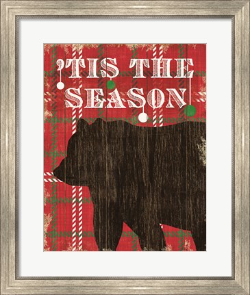 Framed Simple Living Holiday Bear Print