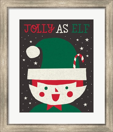 Framed Jolly Holiday Elf Print