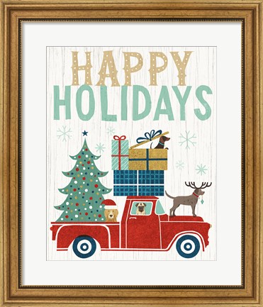 Framed Holiday on Wheels III v2 Print