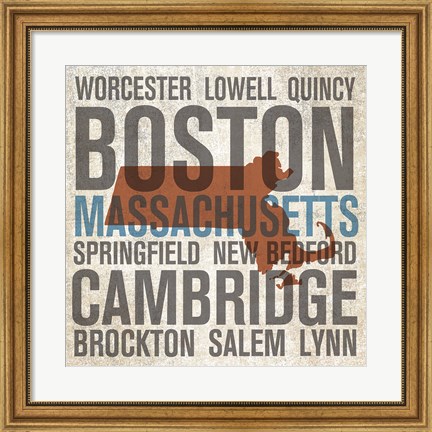 Framed Massachusetts Print