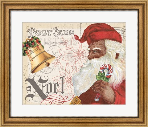 Framed Antique Holiday II Santa Print
