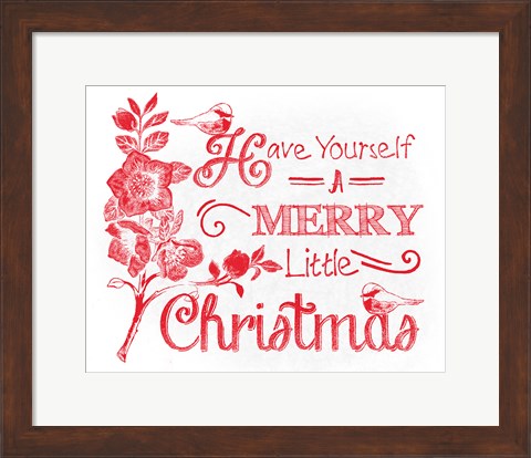 Framed Chalkboard Christmas Sayings V on white Print
