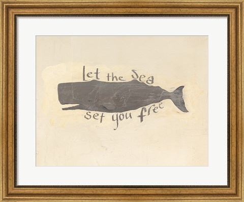 Framed Whale Element Words v2 Print