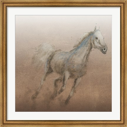 Framed Stallion I on Leather Print