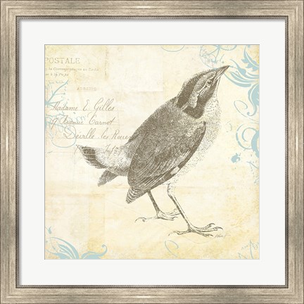 Framed Engraved Birds I Print