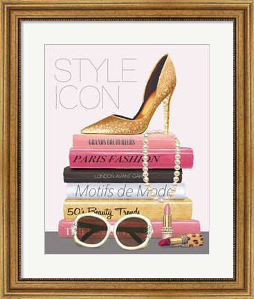 Framed Paris Style II Gold and Black Print