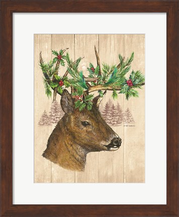 Framed Holiday Deer Print